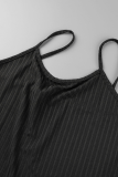 Black Street Solid Patchwork Cardigan Collar Long Sleeve Three Pieces