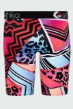 Red Street Print Patchwork Letter Pencil Bottoms