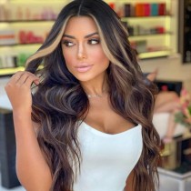 Brown Casual Solid Patchwork Wigs
