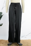 Champagne Casual Solid Basic Regular High Waist Conventional Solid Color Trousers