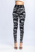 Grey Sportswear Camouflage Print Patchwork