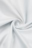 White Casual Print Bandage Backless Halter Long Dress Dresses