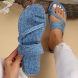 Deep Blue Casual Patchwork Solid Color Round Comfortable Shoes