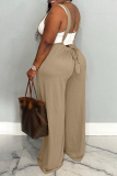 Orange Casual Solid Backless Regular Conventional Solid Color Bottoms