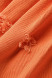 Tangerine Street Solid Patchwork Fold High Waist Type A Solid Color Bottoms