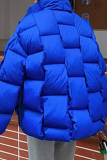 Blue Casual Solid Patchwork Zipper Half A Turtleneck Outerwear