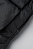 Black Casual Solid Patchwork Zipper Half A Turtleneck Outerwear