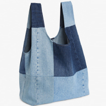 Blue Casual Patchwork Contrast Bags