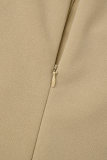 Black Elegant Solid Patchwork Fold With Belt Zipper V Neck Pencil Skirt Dresses（Belt Included）