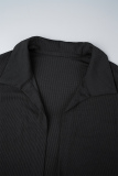 Blue Casual Solid Cardigan Vests Pants Turndown Collar Long Sleeve Three Piece Set