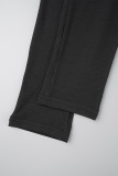 Black Casual Solid Basic V Neck Skinny Jumpsuits
