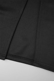 Black Sexy Casual Solid Slit V Neck Regular Jumpsuits (Without Belt)
