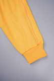Yellow Sweet Street Solid Hollowed Out Patchwork Draw String Buckle Mandarin Collar Long Sleeve Two Pieces