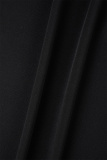 Black Sexy Solid Patchwork One Shoulder Long Dress Dresses