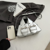 Black Casual Vintage Solid Rivets Metal Accessories Decoration Bags