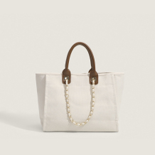 White Daily Simplicity Solid Chains Contrast Bags