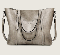 Grey Vintage Simplicity Solid Pocket Zipper Bags