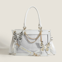 White Elegant Letter Butterfly Chains Bags