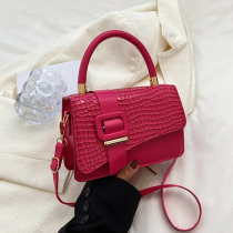Rose Red Simplicity Animal Print Patchwork Asymmetrical Bags