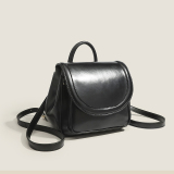 Black Daily Simplicity Solid Patchwork Bags