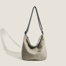 Khaki Casual Simplicity Solid Fold Zipper Bags