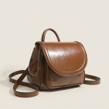 Brown Daily Simplicity Solid Patchwork Bags