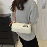 White Casual Simplicity Solid Zipper Bags
