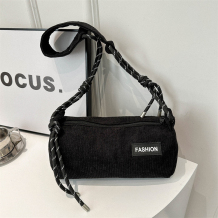 Black Casual Simplicity Solid Zipper Bags