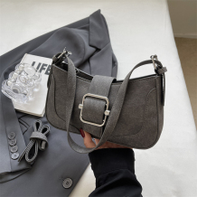 Dark Gray Casual Simplicity Solid Metal Accessories Decoration Zipper Bags