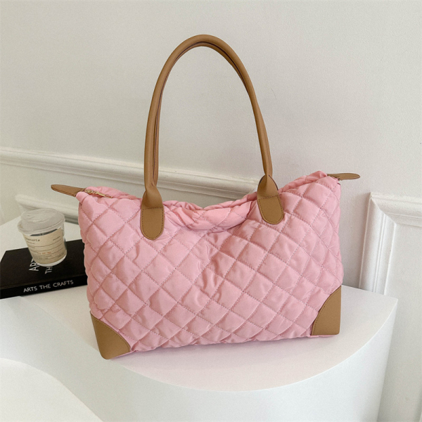 Pink Daily Rhombic Patchwork Bags