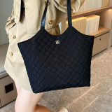 Black Daily Simplicity Rhombic Patchwork Bags