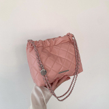 Pink Daily Simplicity Rhombic Draw String Chains Bags