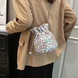 Pink Celebrities Color Block Sequins Patchwork Bags