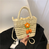Brown Casual Vacation Solid Weave Flowers Bags