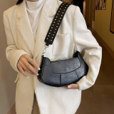 Black Vintage Simplicity Solid Rivets Bags