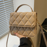 White Daily Simplicity Plaid Patchwork Bags