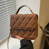 White Daily Simplicity Plaid Patchwork Bags