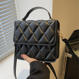 White Daily Simplicity Plaid Patchwork Bags