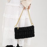White Sweet Daily Solid Patchwork Fold Zipper Bags