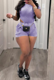 Green Sexy Solid Patchwork Pocket O Neck Skinny Rompers