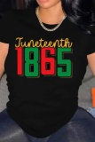 Black Casual Basic O Neck T-Shirts