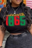 Black Casual Basic O Neck T-Shirts