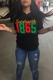 Black Casual Basic O Neck T-Shirts