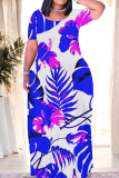 Ginger Casual Print Patchwork O Neck Long Dresses