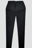 Blue Casual Sportswear Solid Color Patchwork
