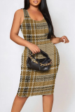 Black Casual Geometric Print Animal Print Flowers Contrast U Neck Printed Dresses