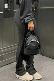 Black Gray Casual Patchwork The stars Contrast Bodycon High Waist Conventional Patchwork Trousers
