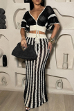 Camel Celebrities Hollow Out Patchwork Strap Design V Neck Short Sleeve Two Pieces