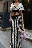 Camel Celebrities Hollow Out Patchwork Strap Design V Neck Short Sleeve Two Pieces