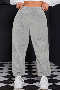Grey Casual Solid Color Patchwork Plus Size 